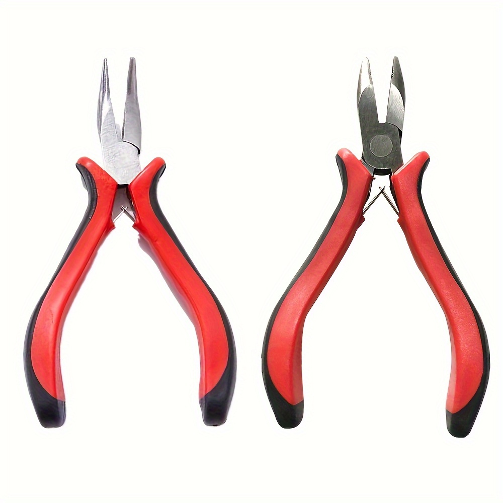 Hair Extension Pliers, Black And Red Handles, Curved Nose Pliers, Toothed,  Mini Hair Extension Tool, Time-Saving And Labor-Saving, Crochet Hair Extens