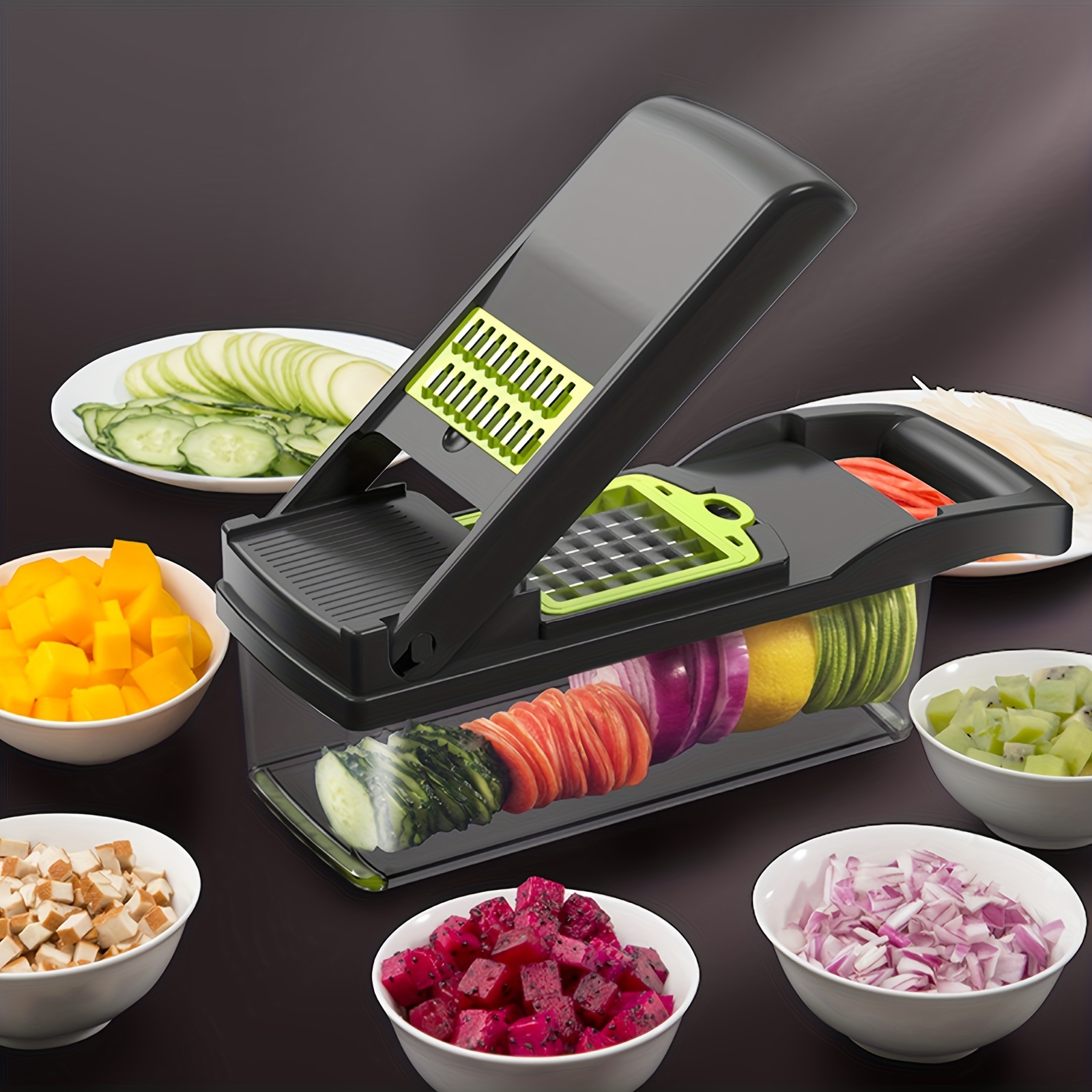 Vegetable Chopper 12-in-1 Mandoline Slicer, Multi Blade with Hand Protector  and Container
