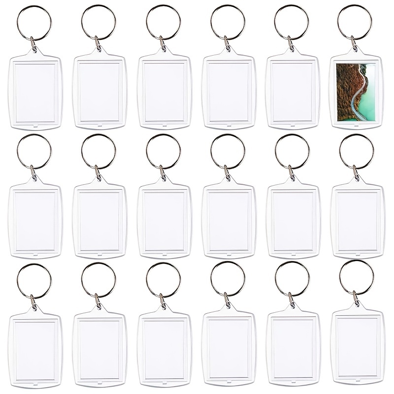 100pcs Acrylic Keychain Acrylic Photo Keychain Circular Photo Keychain  Blank Keyring Transparent Photo Frame Keyring