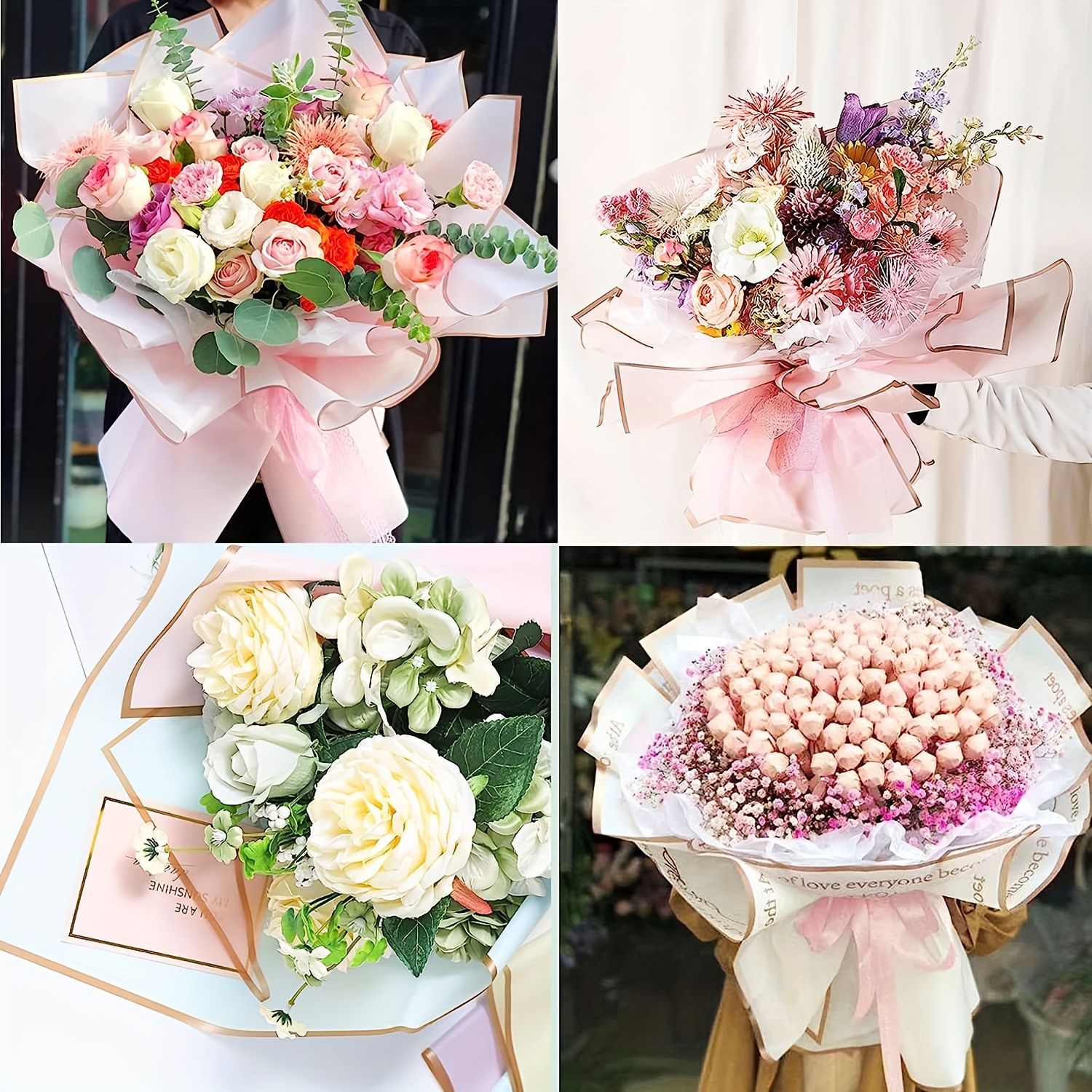 Thick Waterproof Flower Wrapping Kraft Paper Bouquets, Wrapping Paper for  Flowers
