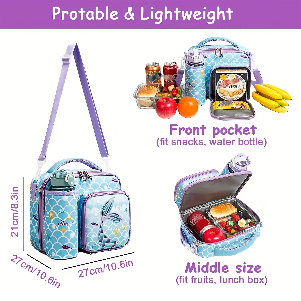 Lunch Box For Girls Insulated Lunch Bag For Women Work Fit Fresh