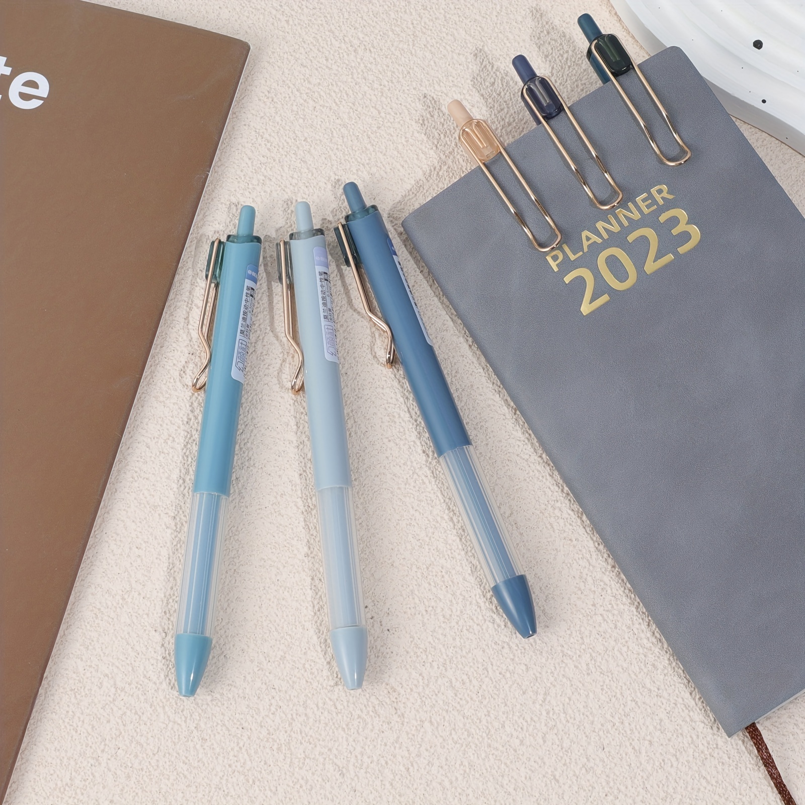 Aesthetic Retractable Pens Porous Point Pen, Metal Clip, Non-slip Pen  Holder, Black Ink Gel Pens For School Office Home Supplies - Temu