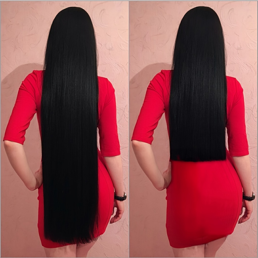 Synthetic Super Long 5 Clip In Hair Extension Extra Long - Temu