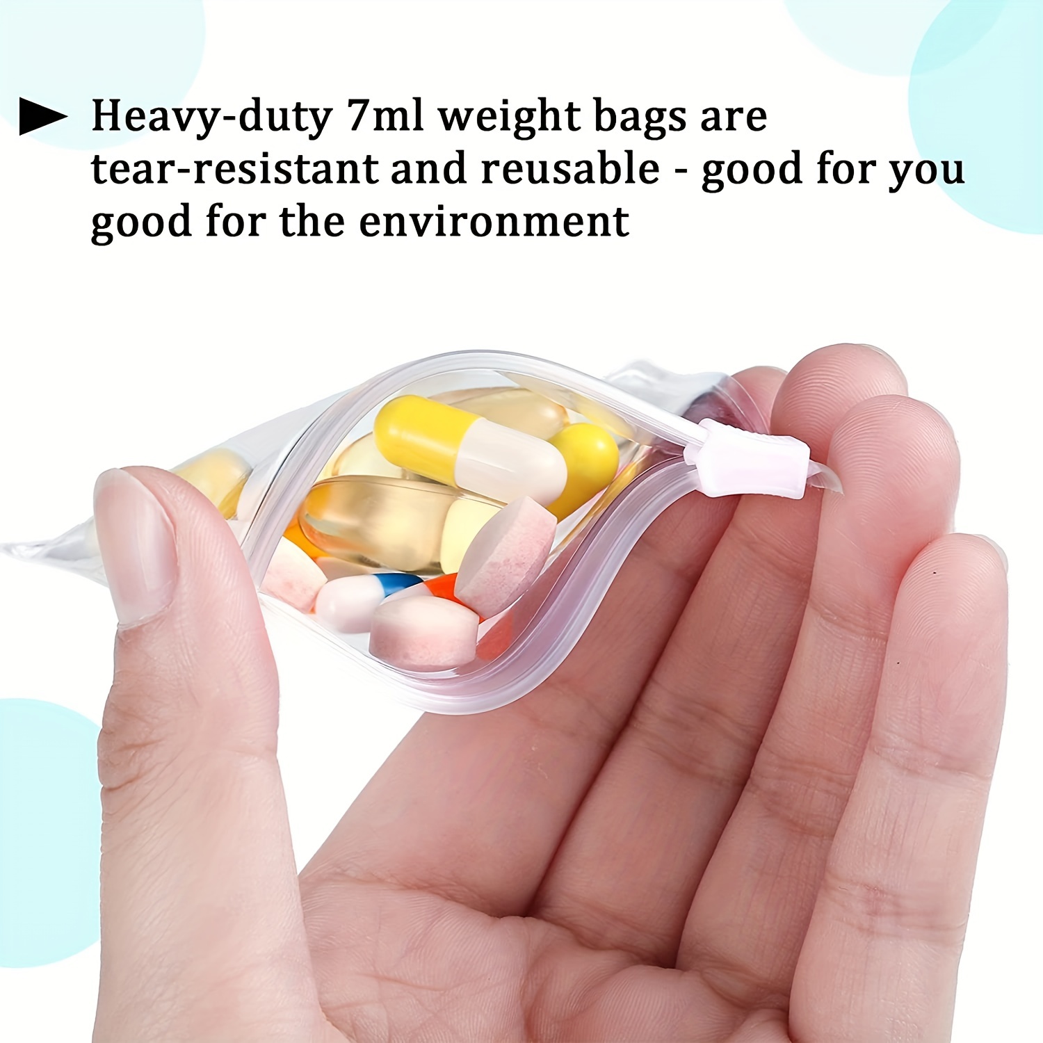 Goaste 56 Pack Pill Pouch Bags, Zippered Translucent Medicine Organizer,  Reusable Travel Self Sealing Vitamine Baggies, Plastic Clear Storage  Pouches