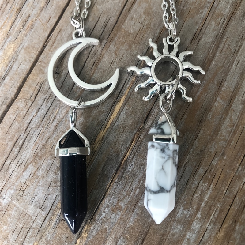 2 Pack Vintage Sun Moon Necklace Set
