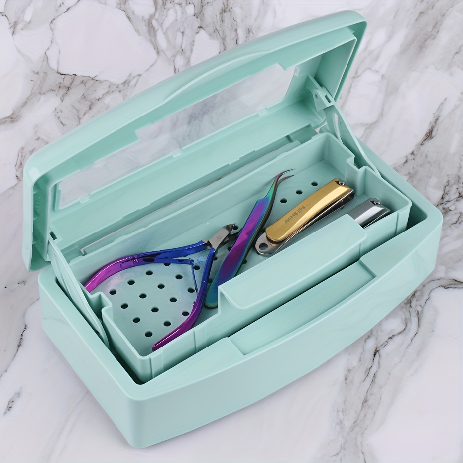 Shmian Caja esterilizadora para herramientas de uñas, bandeja de  esterilización de limpieza de plástico para esteticista, pinzas, manicura,  peluquería, salón de uñas, limpiador de cortaúñas : Belleza y Cuidado  Personal 