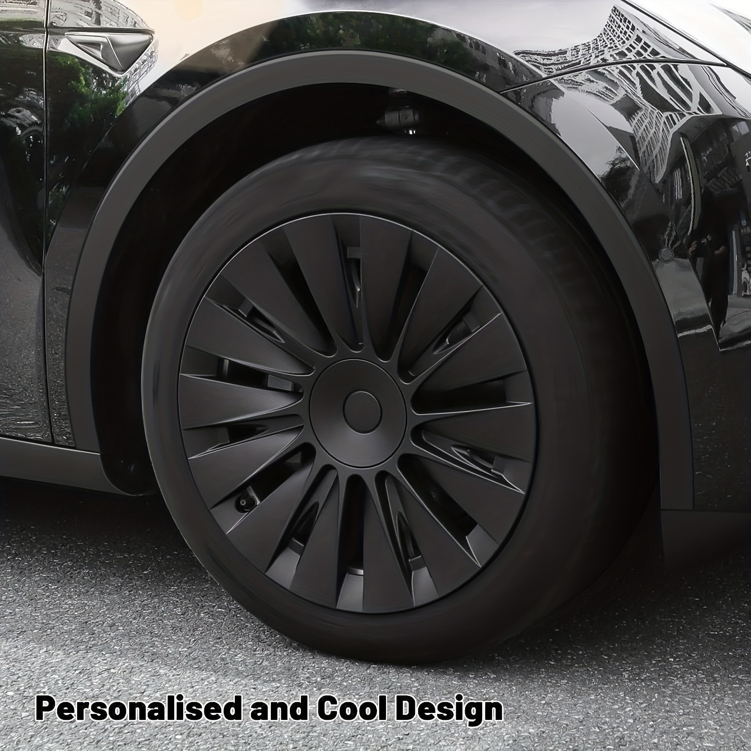 Capuchon de moyeu de roue noir, haute résistance, texturé, remplacement  pour les remplacements, modèle Y 2020-2023, style de voiture, 256, 4 pièces