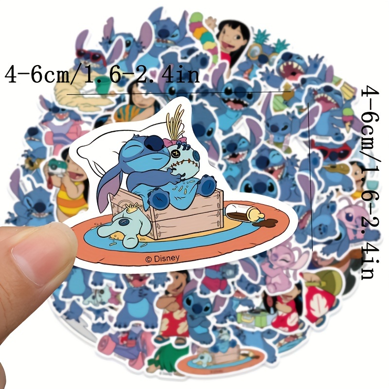 K&Y Stitch Lilo playing guitar Sticker for phone case car window, laptop  Size 3 (Pack of 3)