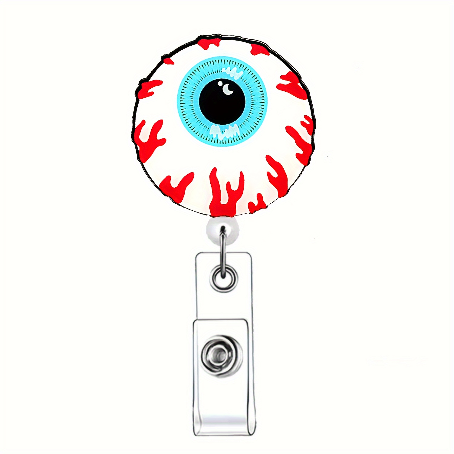 1pcs Funny Nurse Holiday Acrylic Badge Reel Retractable Badge Holders, ID  Badge Holders Retractable With Clip, Cute Evil Eye Badge Reels For Business