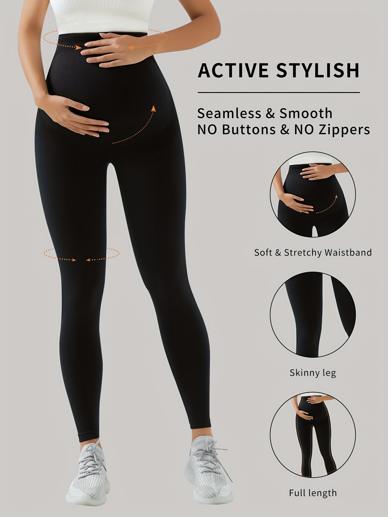 Leggings Sólidas Para Maternidade Feminina Moda Casual Slim - Temu