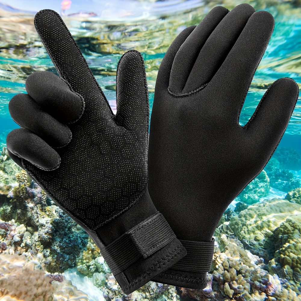 

1 Pair 3mm Chloroprene Rubber Gloves, Warm And Non-slip Flexible Gloves For Spearfishing, Swimming, Drifting, Kayaking, Paddling, Water Skiing And Diving