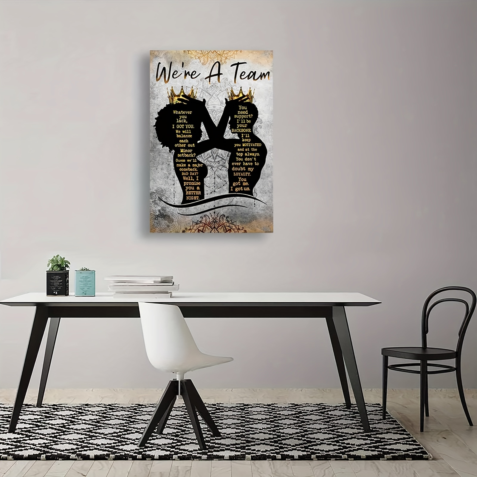 African American Wall Art Black King Queen Canvas Print - Temu