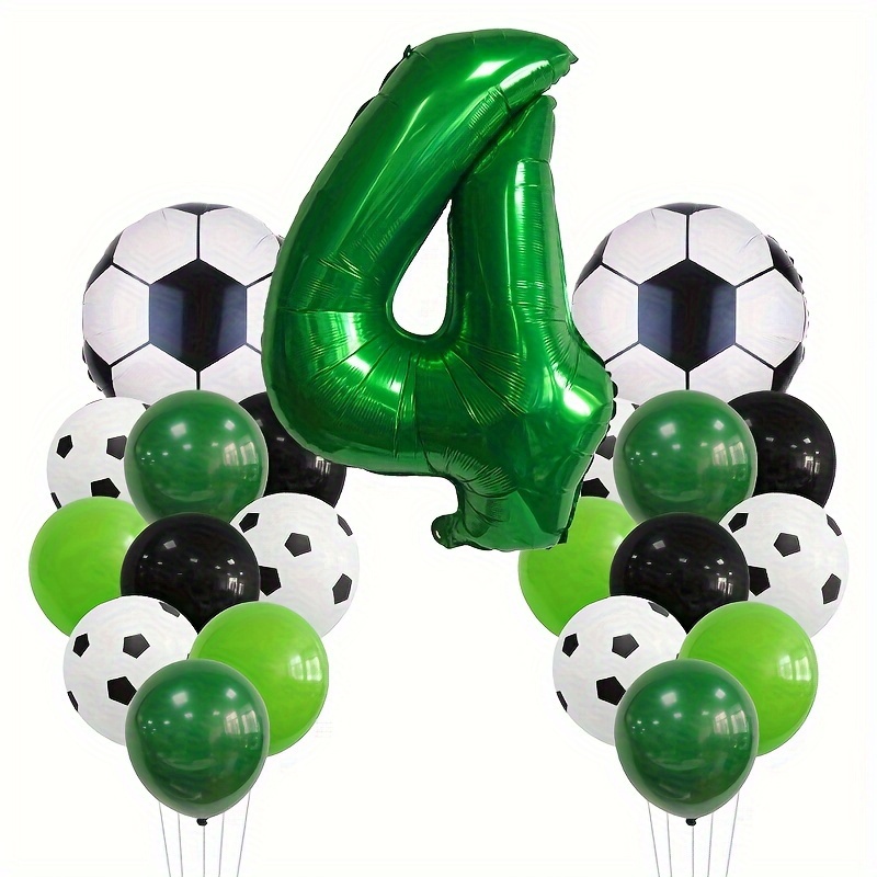 21pcs Conjunto Globos Número Fútbol Decoración Cumpleaños - Temu