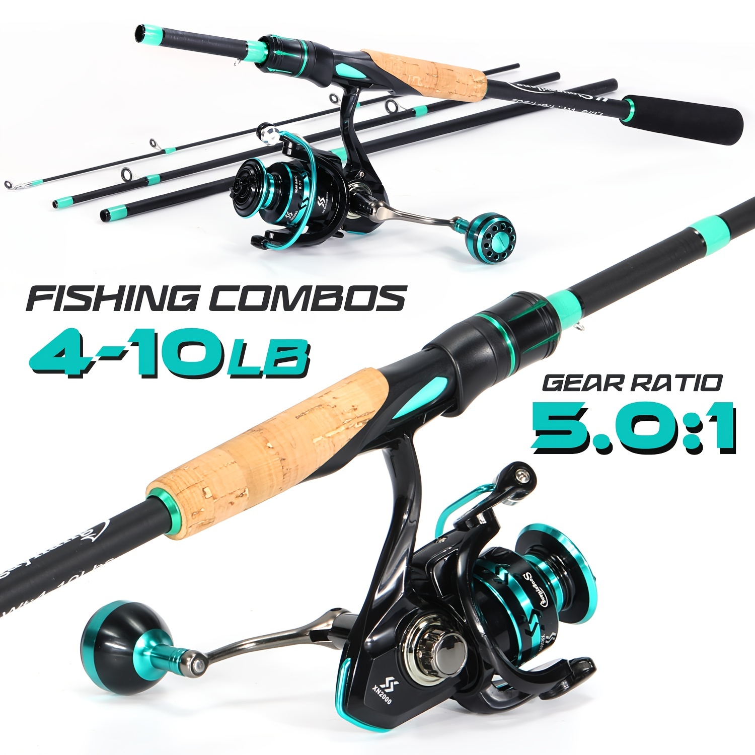 Sougayilang Fishing Rod Reel Combos, Ultralight Carbon Sections Fishing Rod,  12 BB Gear Ratio Spinning Reel, Fishing Tackle For Fre, Ultralight  Spinning Reel Combo