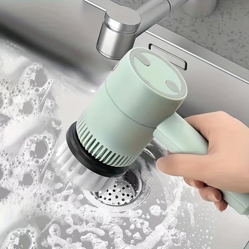 Cepillo de limpieza eléctrico inalámbrico, herramienta de limpieza de  fregadero de baño, cocina, 3 cepillos, cepillo