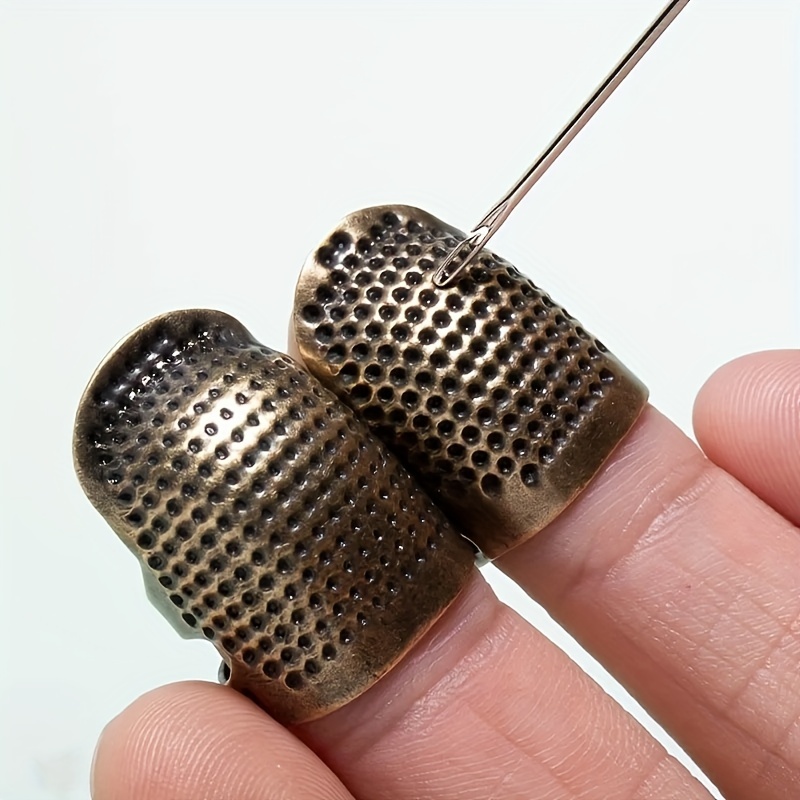 Copper Thimble, Nonslip Embroidery Finger Protector for Hand Sewing