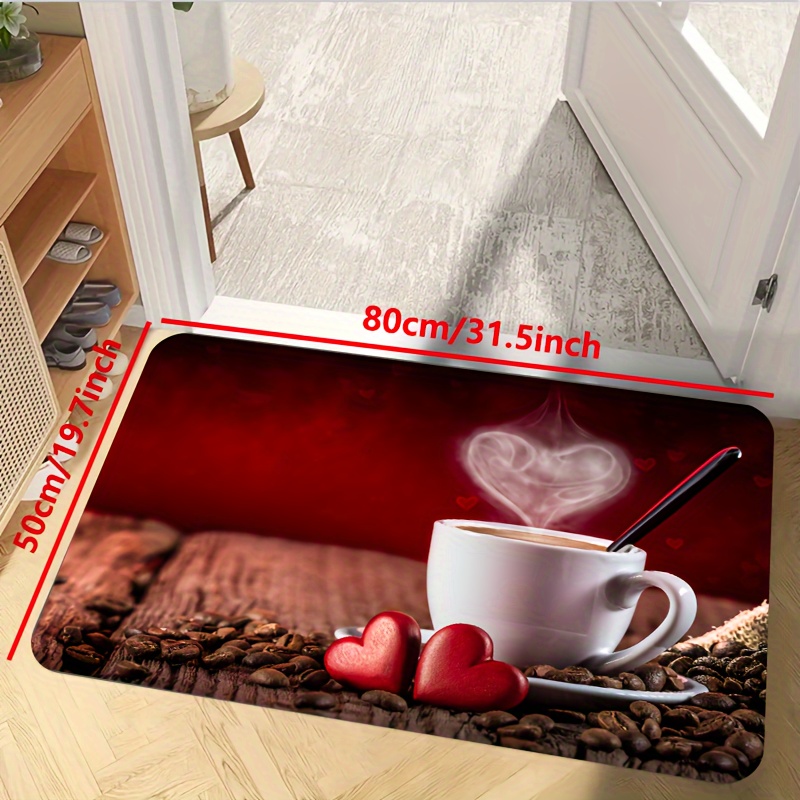 Coffee Rugs for Kitchen - Kitchen Mat Set of 2, Red Kitchen Rugs