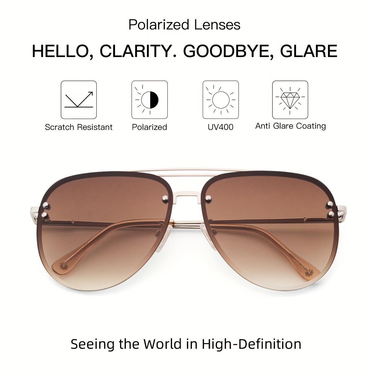 Golden Horizon Sunnies Oversized Square Sunglasses For Women