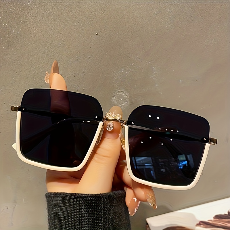 Large Square Fashion Sunglasses Women Men Casual Gradient - Temu