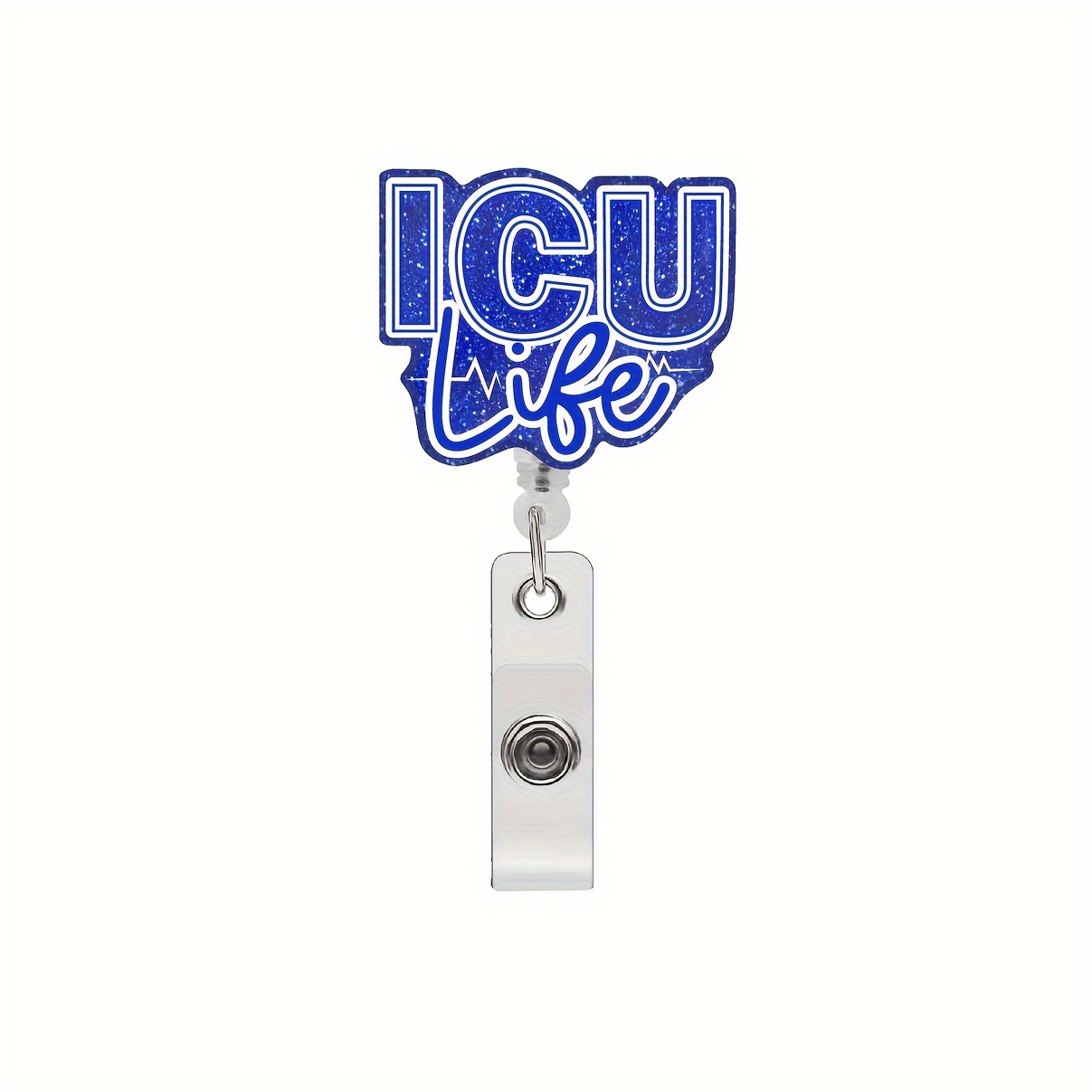 1pc Icu Badge Reel, 360-Degree Rotatable and Easy to Pull Badge Reel for Doctors and Nurses, Icu Departments,Temu