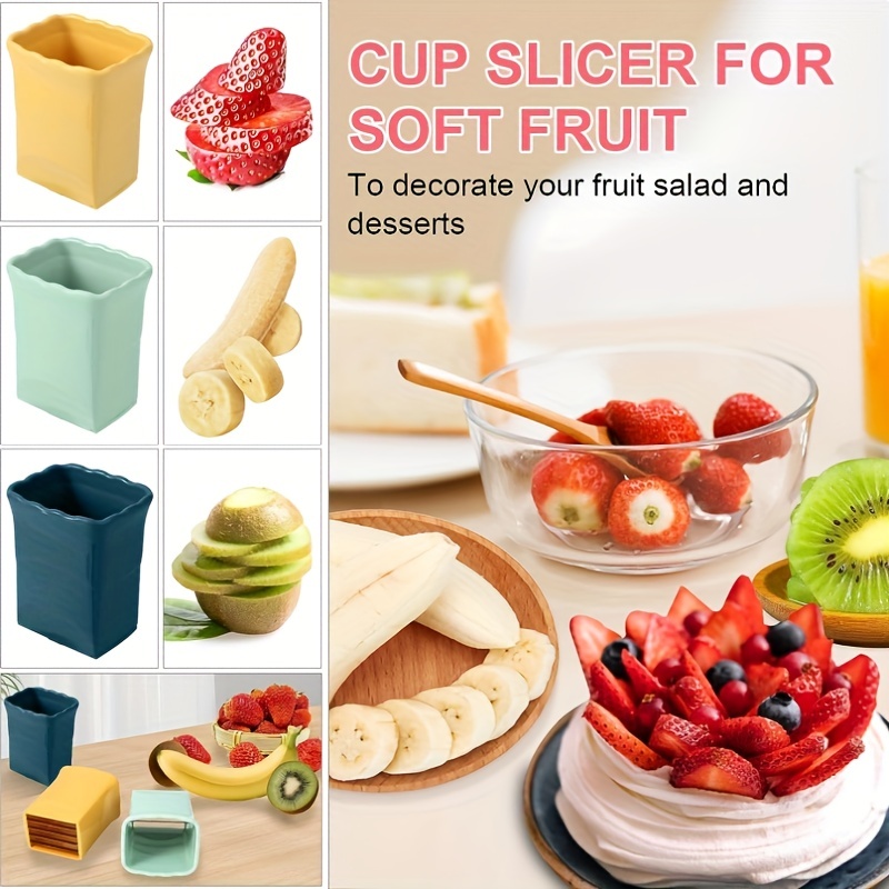 3 PCS Cup Slicer, 2023 New Fruit Slicer Egg Slicer Stainless Steel  Strawberry Slicer, Quickly Making Fruit Vegetable Salad Strawberry Cutter  Banana