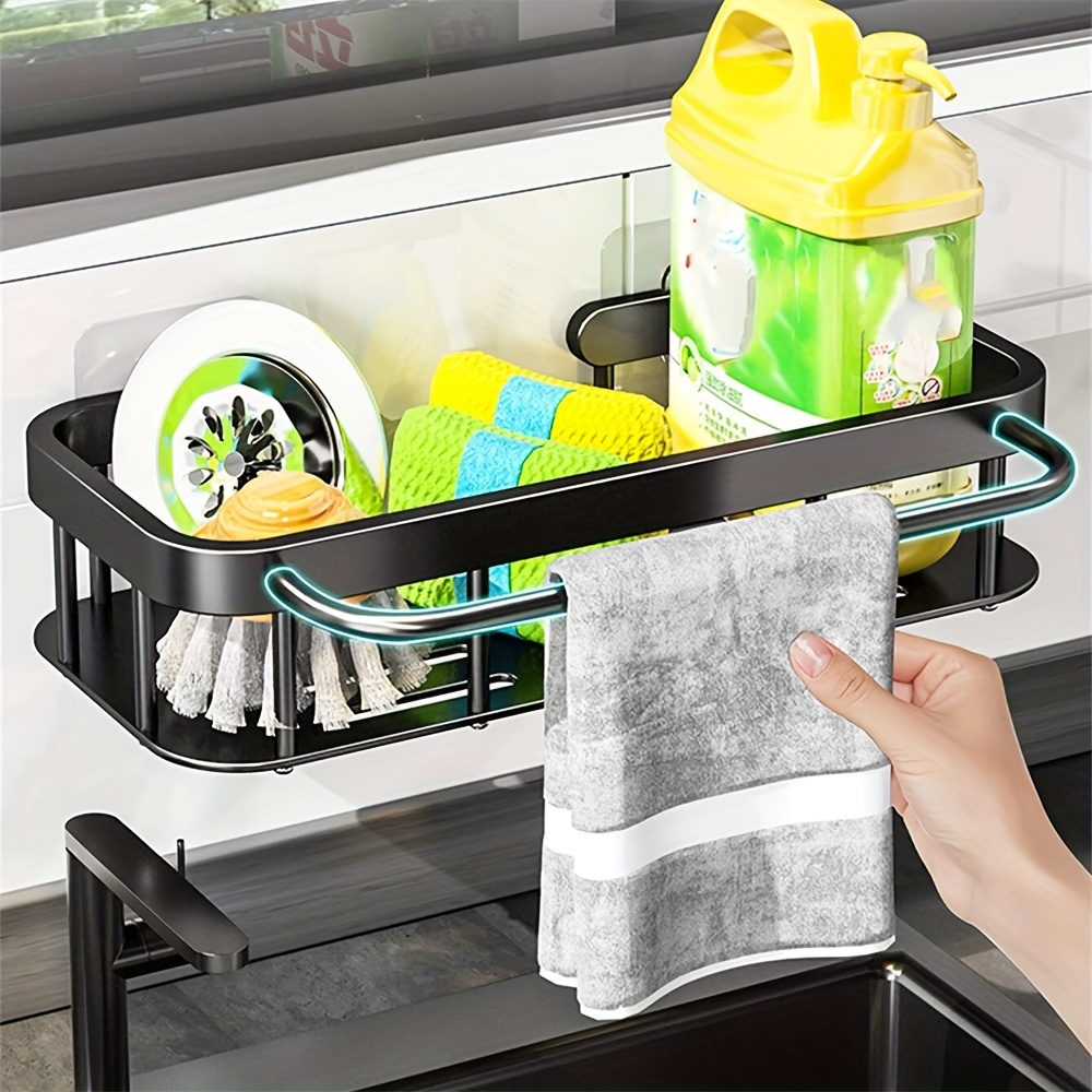 Kitchen Sink Storage Rack Stainless Steel Telescopic Plastic