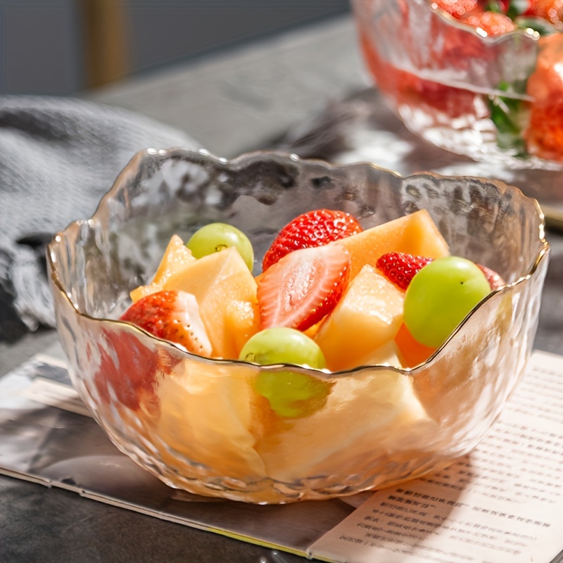 Diagonal Salad Bowl Plastic Break Resistant Clear Bowls Fruit Rice Serving  Bowls