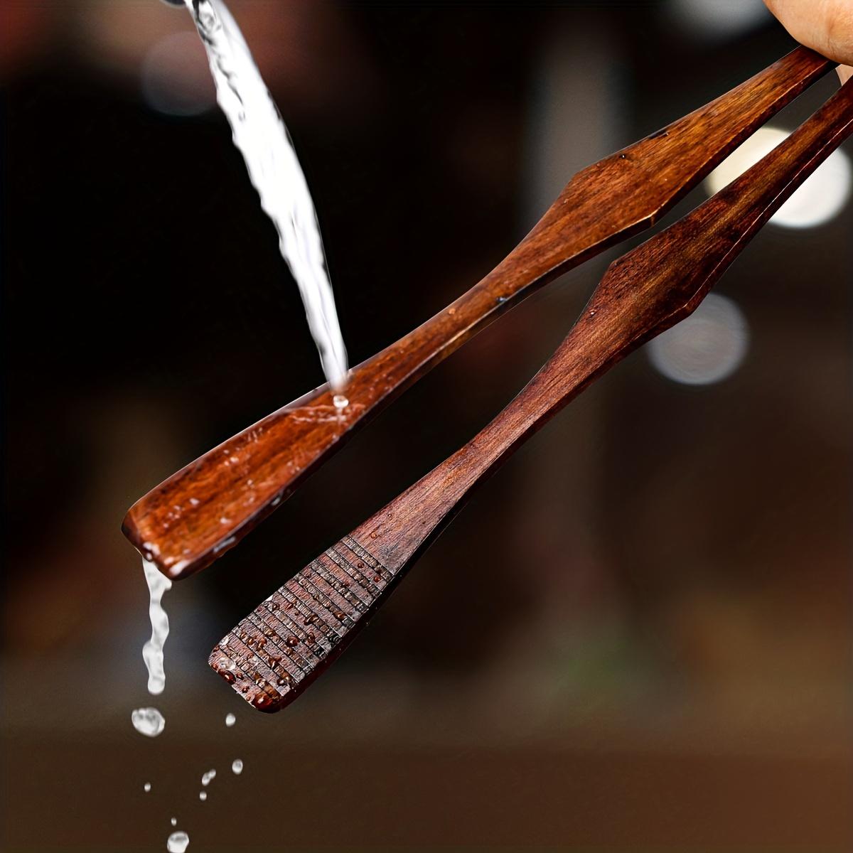 1pc pince à nourriture en bois pince à steak en bois massif - Temu