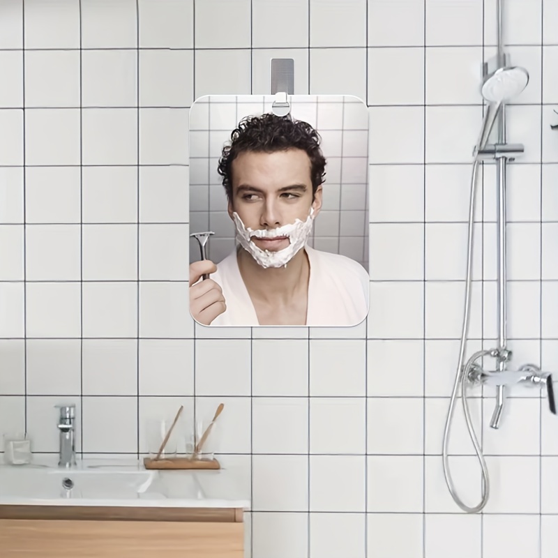 Espejo antivaho de baño con ventosa potente, espejos de ducha de baño  montados en la pared, maquillaje, espejo de afeitar para hombre con soporte  para afeitadora