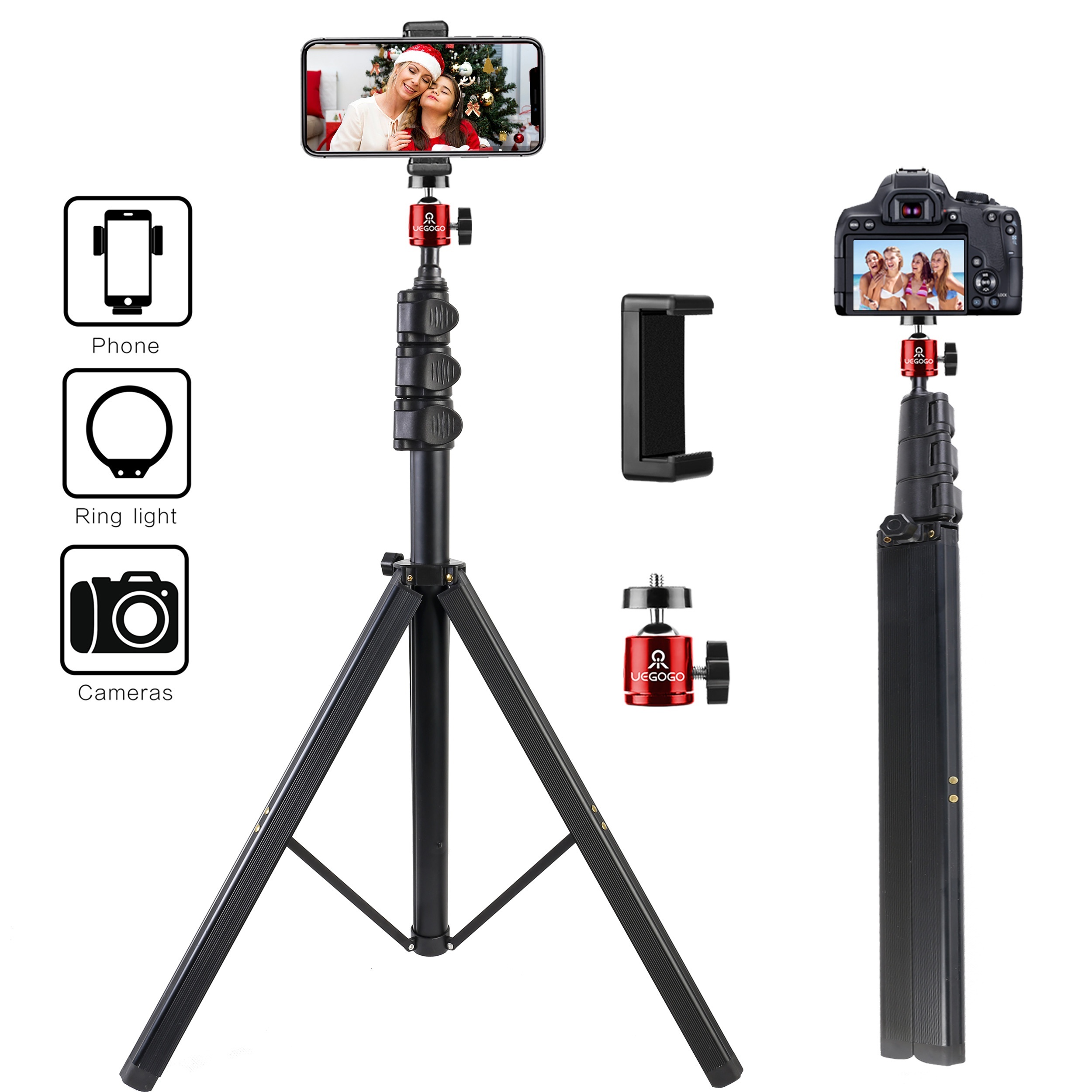 iPhone Tripod Stand- 67 [360° Rotation Mount & Heavy Duty] Cell Phone  Tripod Stand with Remote, iPhone Tripod Compatible with iPhone 15 14 13 12  Pro