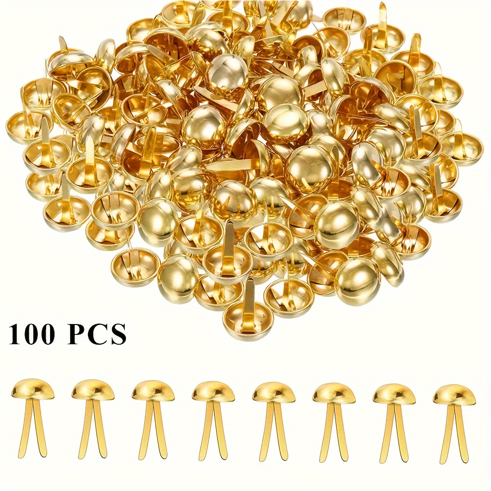 250 1/8in Gold Mini Brads Round - Simply Special Crafts
