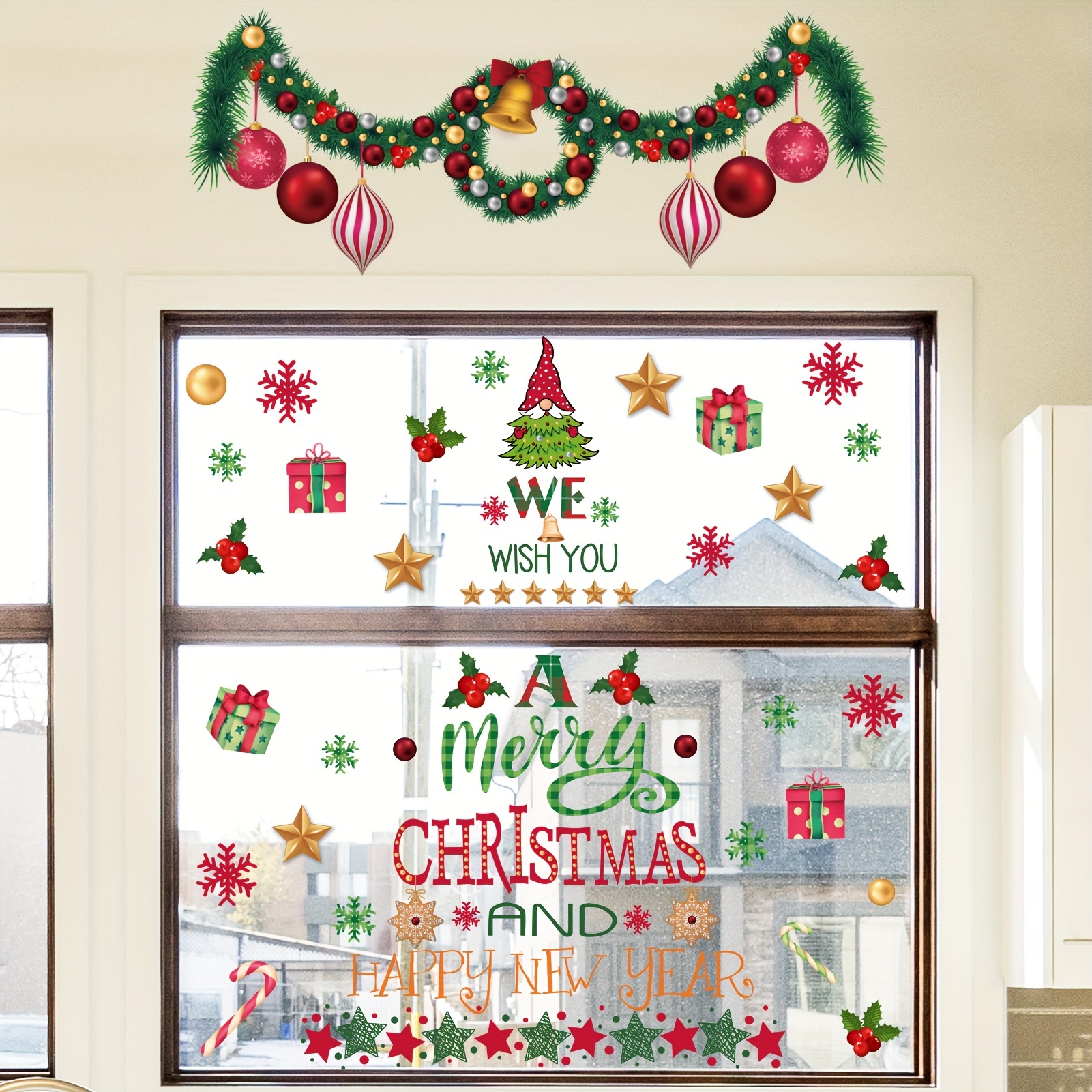 Frohe Weihnachten Wand Fenster Aufkleber Weihnachten Dekorationen