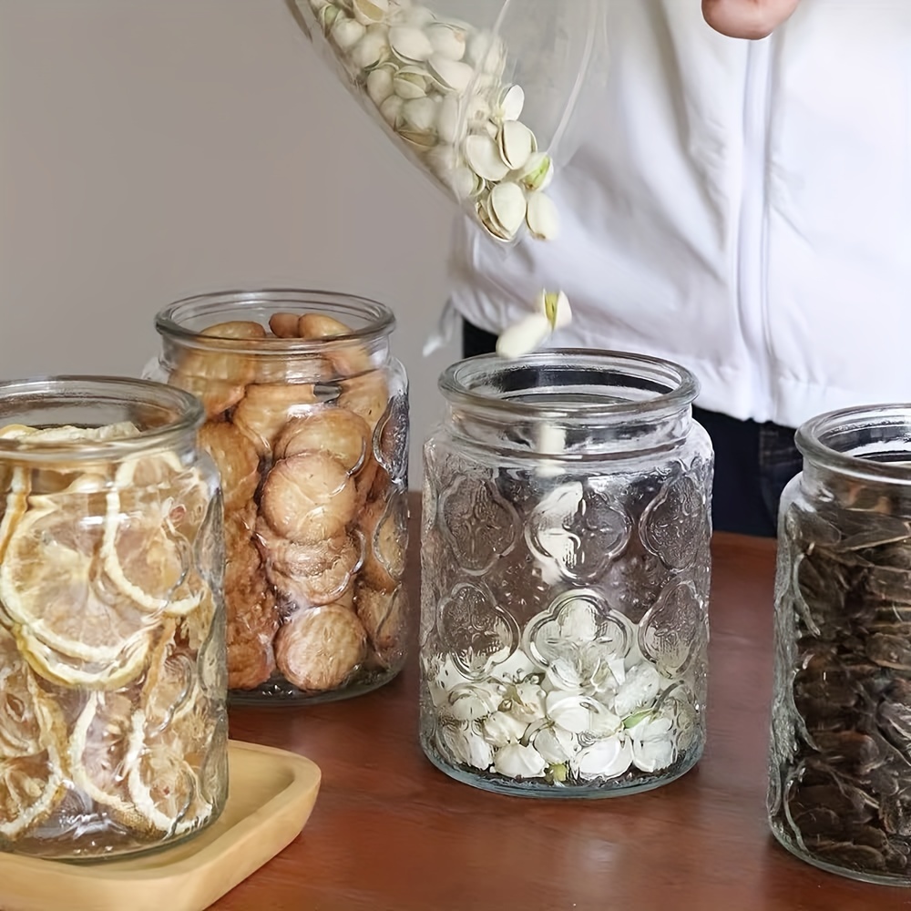 Glass Airtight Kitchen Storage Jar Sealed Food Container Grains