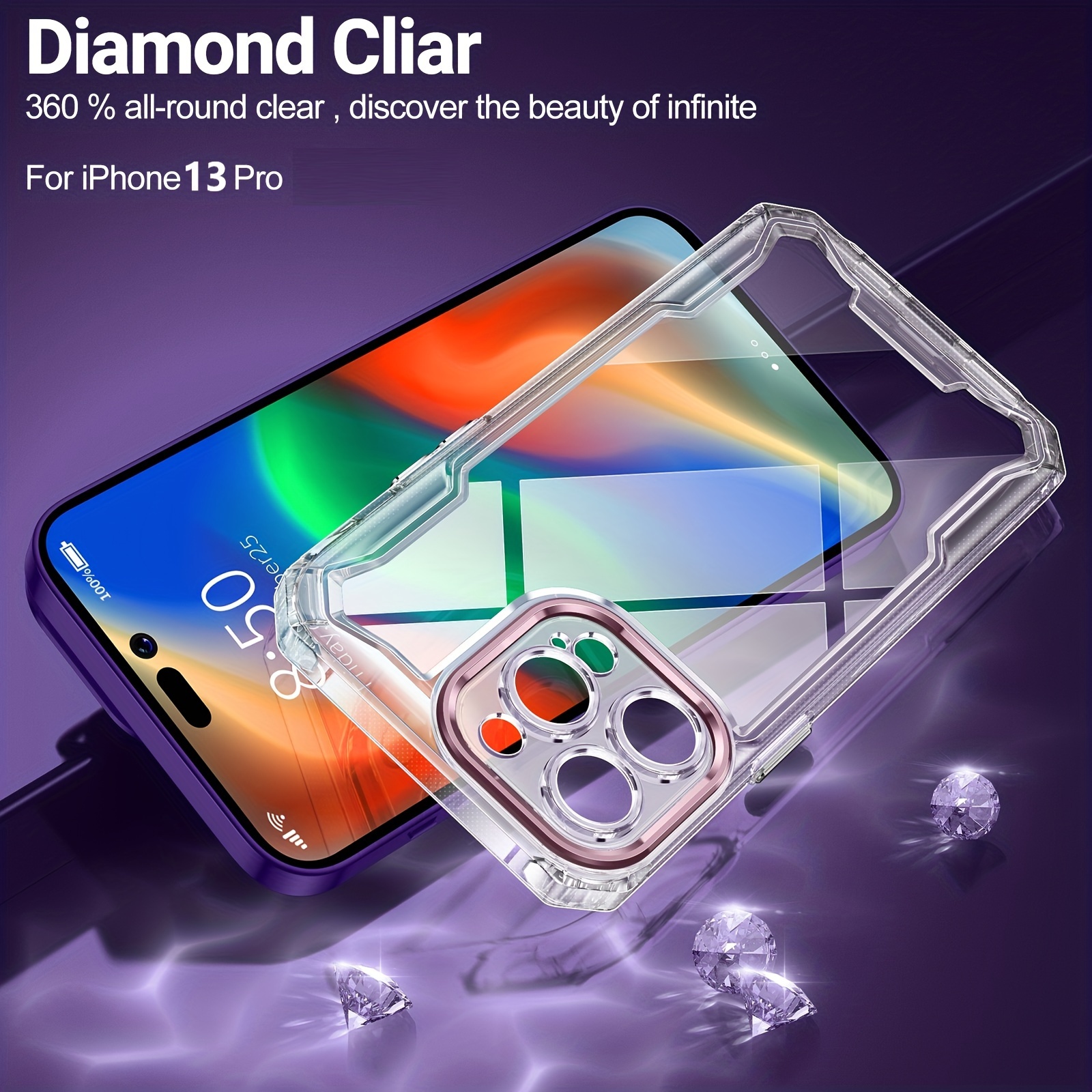 Multicolored logo transparent iPhone 13 Pro Max case