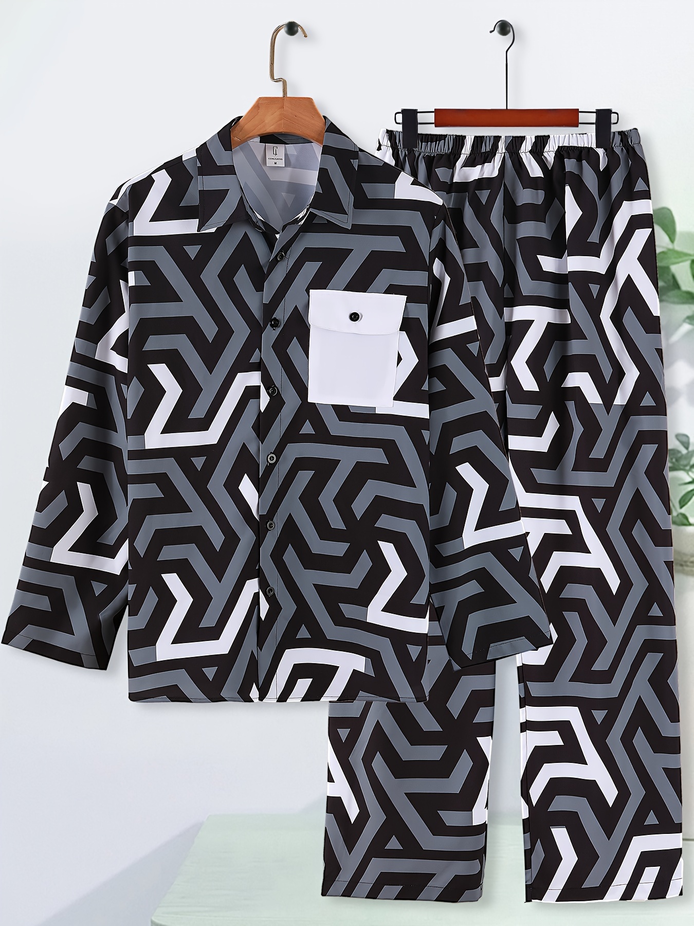Men's Casual Geometric Pattern Pajamas Sets