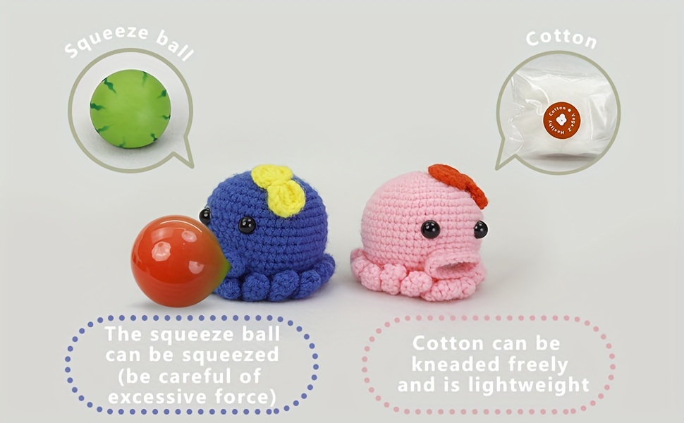 Crochet Kit for Beginners Small Octopus Crochet Knitting Kit Adorable  Animal Crochet Starter Pack with 5 Colors Thread - AliExpress