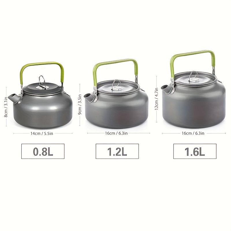 1.6l Outdoor Fast Heating Tea Pot Portable Hard Aluminum Camping Kettle