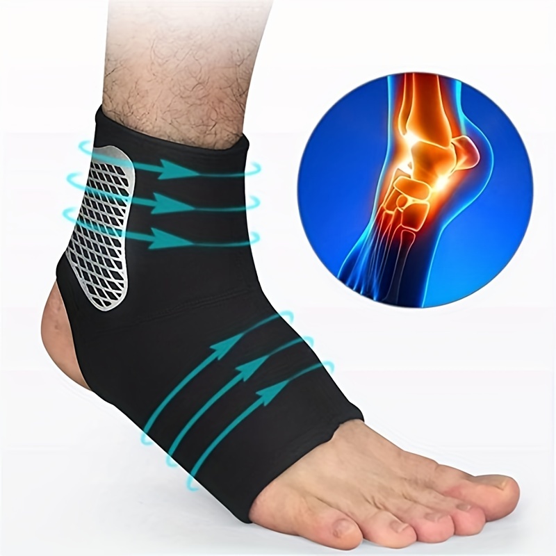 Tobillera deportiva de compresión con relleno de silicona, protege el  talón, manga de soporte para el tobillo, protector de tobillo de baloncesto  y