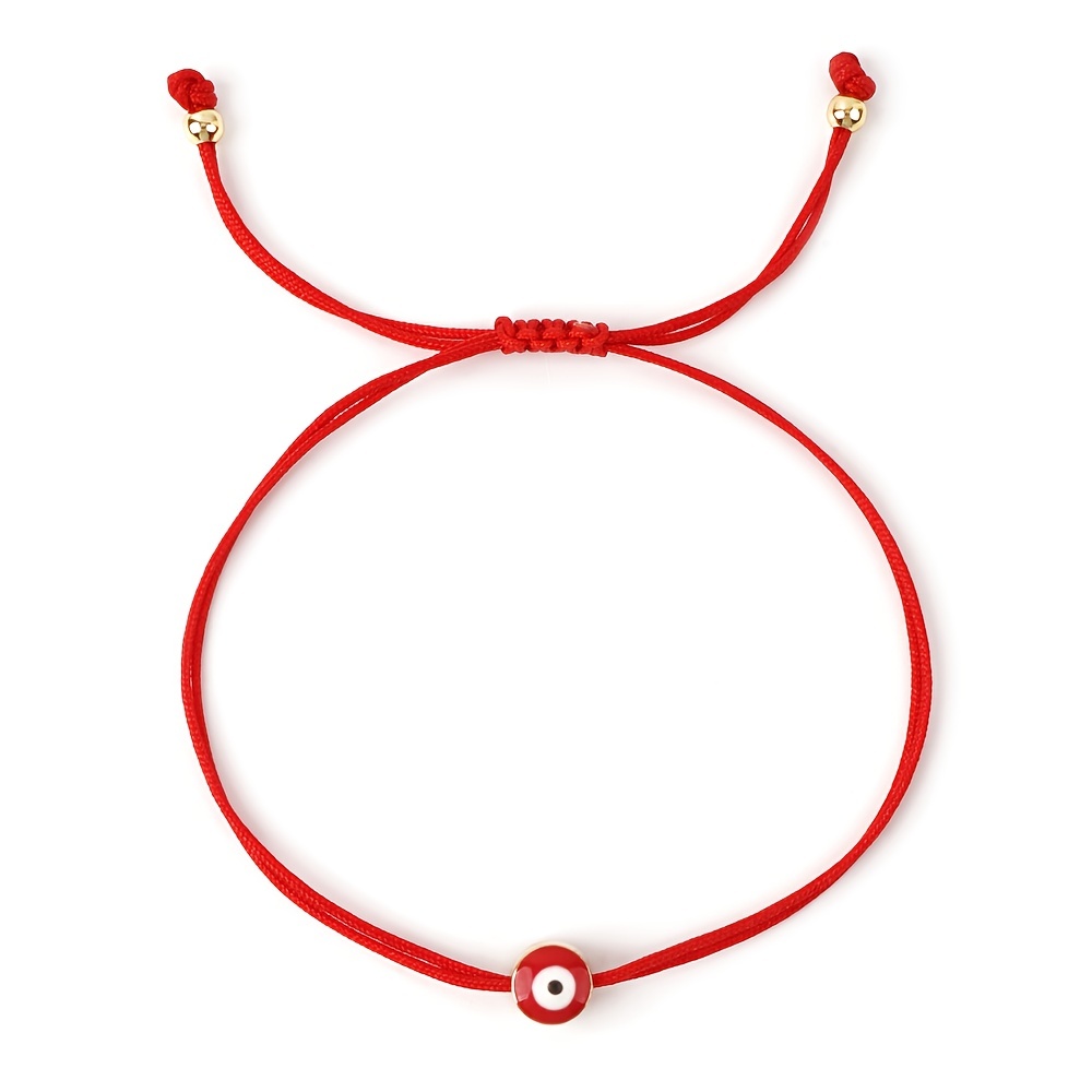 1pc Eye Beads Red Rope Braided Bracelet Simple Off Hand For Women