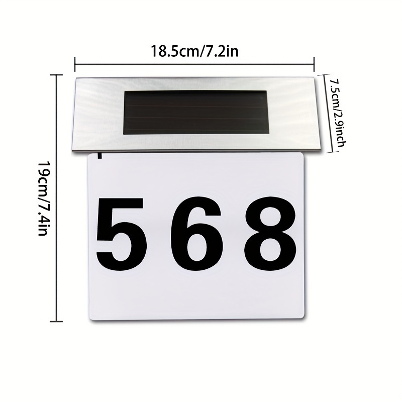 Number Solar LED Light Outdoor Doorplate Address Lamp Door Number