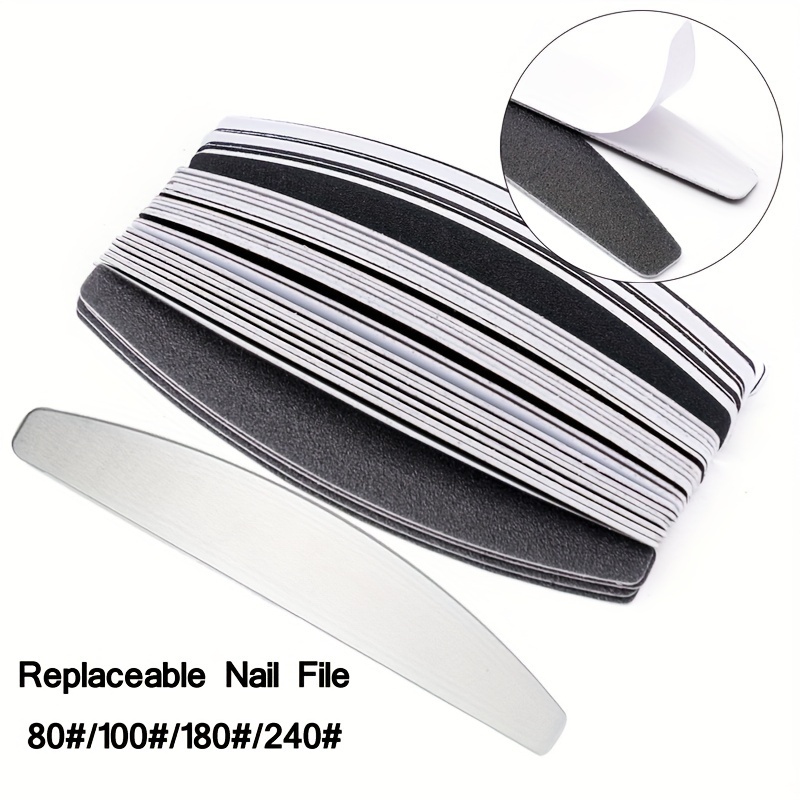 

Replacement Nail File With Stainless Steel Sanding Pads, Removable Sandpaper, Polishing Manicure Files Kit