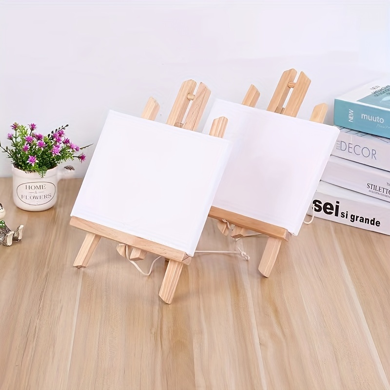 1pc-Mini Canvas And Easel Set Mini Canvas Panels Mini Wood Easels