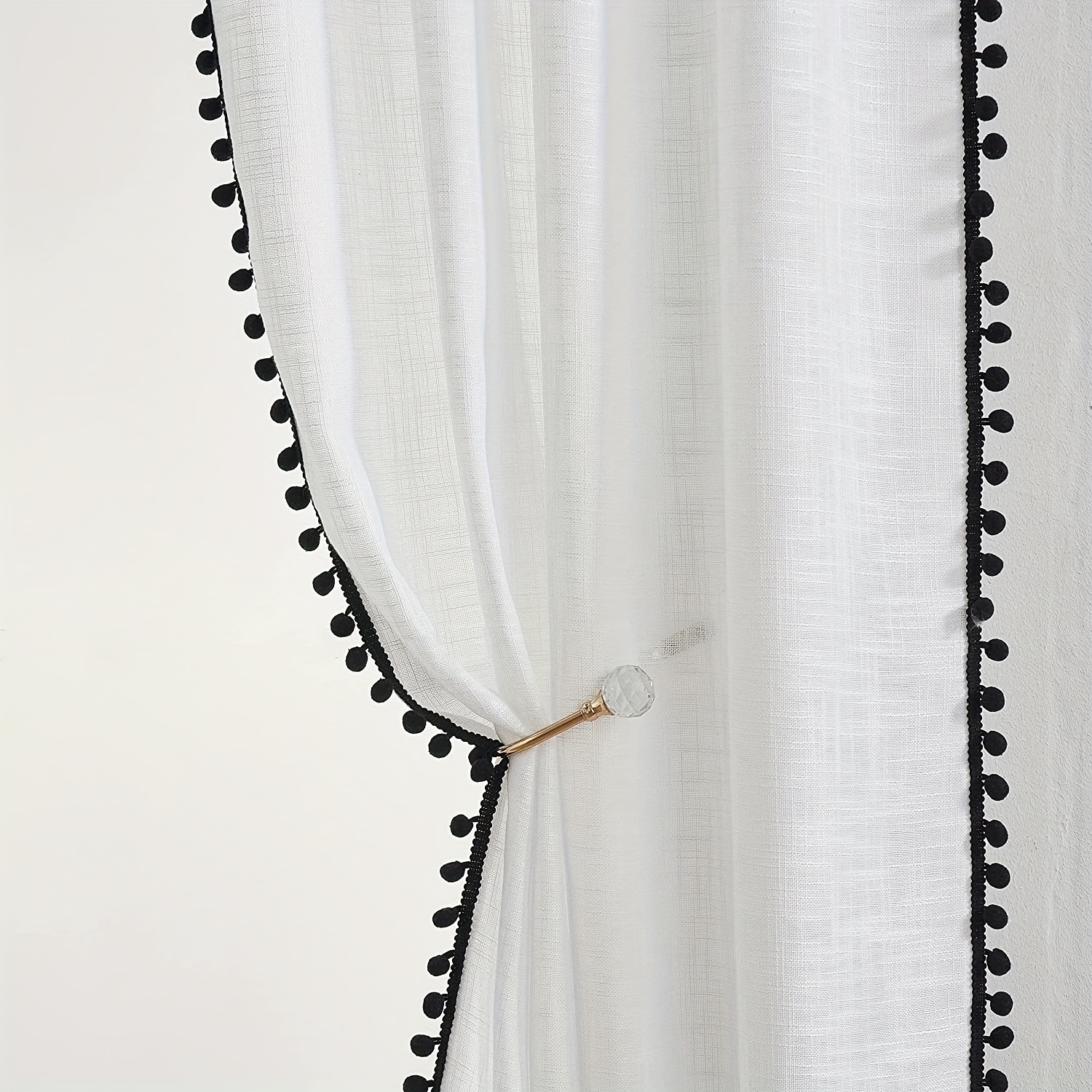 Rideau de fils épais Blanc Clé grecque 150 cm de large x 250 cm de hauteur  Fenêtre Porte Décoration Frange Store moustiquaire Pompon : :  Cuisine et Maison