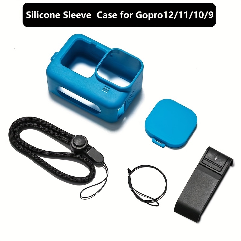 Carcasa impermeable para GoPro Hero 12 11 10 9 Protector de pantalla de  vidrio templado negro funda protectora de silicona Kit de accesorios para