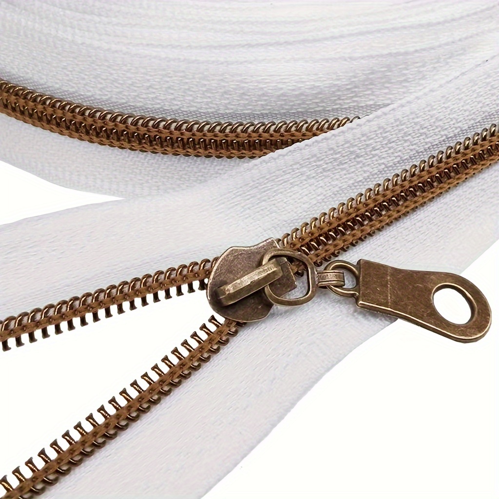 #5 Metallic Nylon Standard Ring Zipper Pulls - 10/Pack - Antique Brass