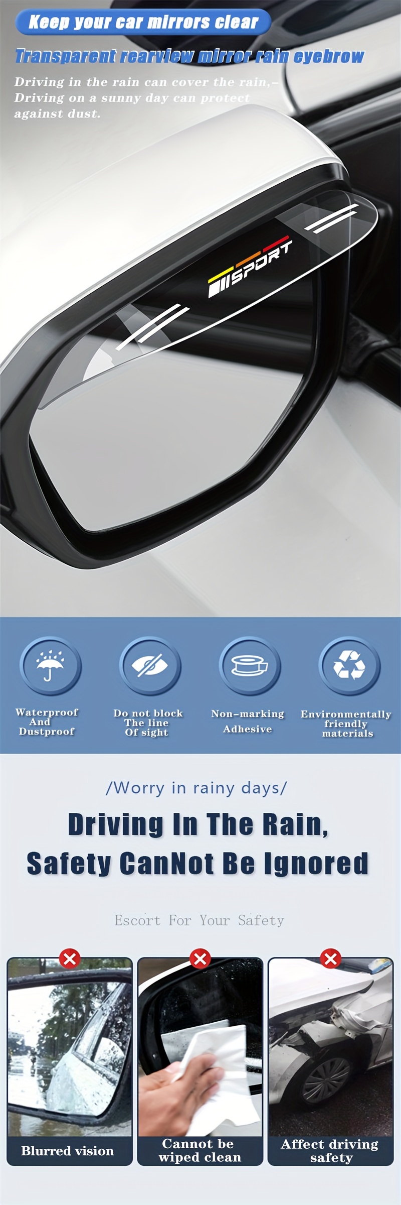 2 Stück Transparenter Auto-Rückspiegel, Auto-Regenschutz, Regen-Augenbraue  Und Rückspiegel-Regenschutz, Passend Für Alle Modelle - Temu Austria