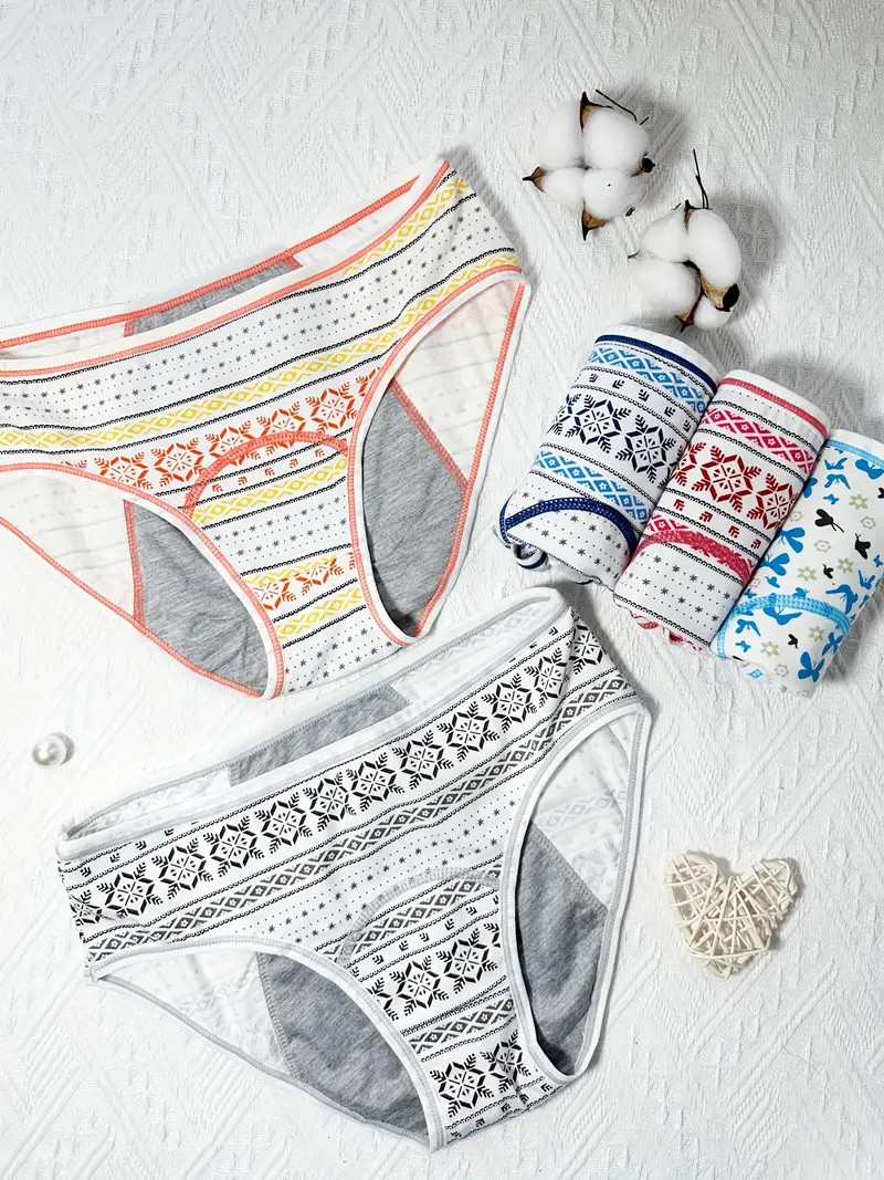 Butterfly Geometric Print Period Panties Comfy Breathable - Temu