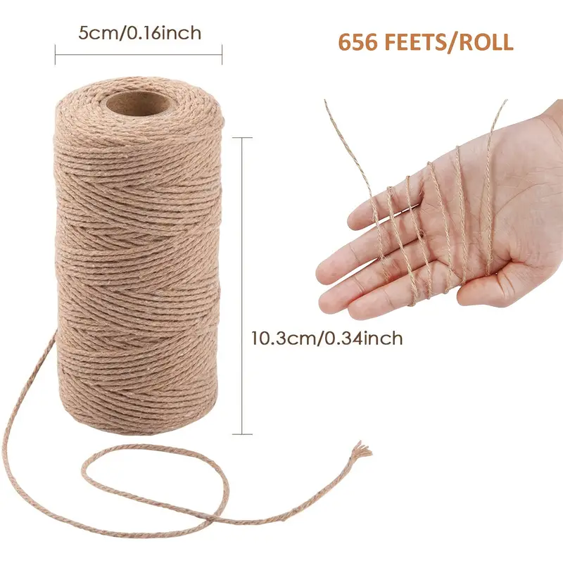 Natural Jute Twine 3 Ply Gift Wrapping Rope Diy Art Crafts - Temu