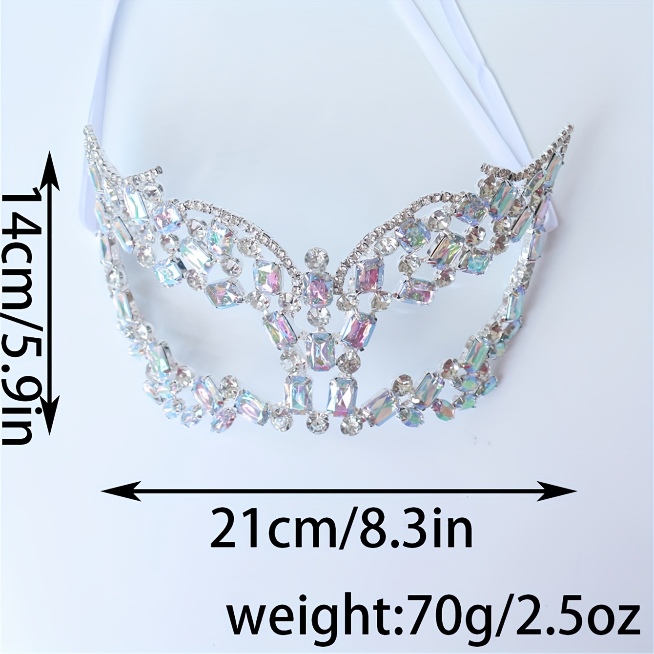 Sexy Exaggerated Big Rhinestone Mask Sparkling Hollow Out Half Face Mask  Stylish Party Stage Performance Eye Mask
