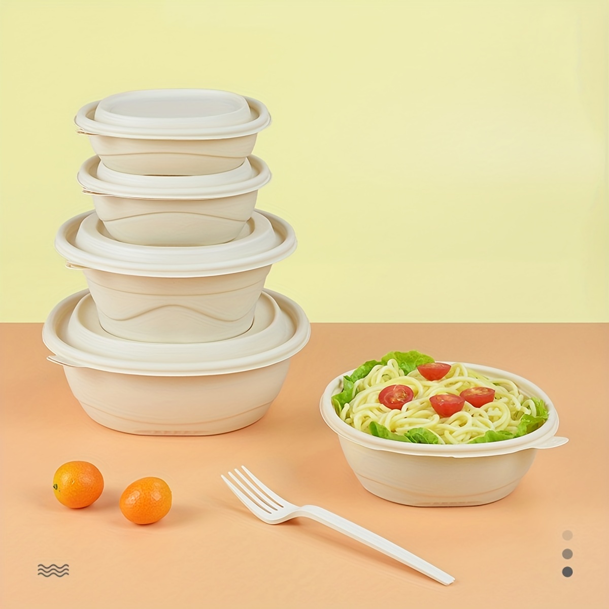 50 Set(100pcs) Meal Prep 24 oz Reusable Microwaveable Food